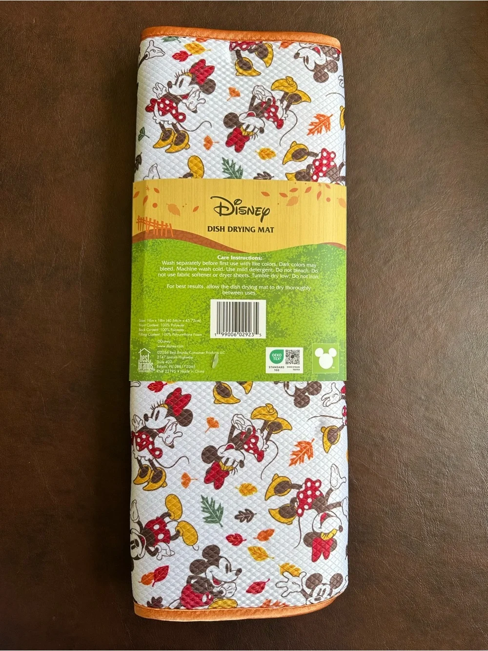 Disney Dish Drying Mat Mickey Mouse And Friends Fall Autumn Leaves